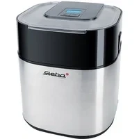 Abbildung von Steba Eismaschine IC 30, 1,50 l, Edelstahl 1,5 l Timer LCD Display Nachfüllöffnung Eisportionierer
