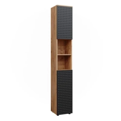 Abbildung von Vicco Hochschrank Irma, Goldkraft Eiche/Anthrazit, 30 x 192 cm