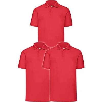 Abbildung von Fruit of the Loom Herren 63 402 0 Polohemd, Red, 3XL (3er Pack)
