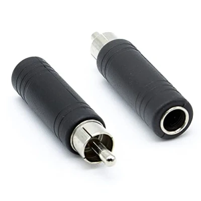 Abbildung von cablepelado Audio Adapter Mono Jack 6.35 Stecker auf RCA Buchse Schwarz