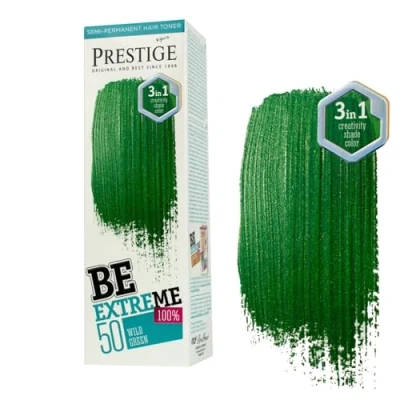 Abbildung von Vip&#039;s Prestige Be Extreme Semipermanenter Haartonisierer 50 Wildes Grün Reines Pigment Verleiht gefärbten oder grauen Haaren Farbe Temporäres Ergebnis Ammoniakfrei, Parabenfrei, PPD frei
