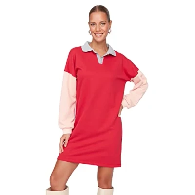 Abbildung von TRENDYOL Damen Mini Shirt Regular Dress Kleid, Schwarz, 40