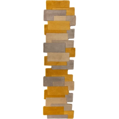 Abbildung von FLAIR RUGS Läufer &quot;Abstract Collage&quot;, rechteckig, 100% Wolle, Karo Design, Patchwork, modern, mehrfarbig, Teppichläufer