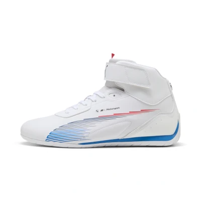 Abbildung von Puma BMW M Motorsport Neo Cat Mid 2.0 Schuhe Unisex Mit Plain White/Cool Cobalt Größe: 38.5