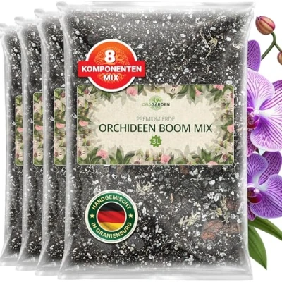 Abbildung von ORAGARDEN Orchideen Mix 8 Komponenten Blumenerde für Zimmerpflanzen und Garten 12L Orchideenerde Substrat Pflanzen, Palmen, Blumen