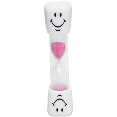 Abbildung von Liroyal 2 Minuten Smiley Kinder Sanduhr fürs Zähneputzen (Pink), rose, min