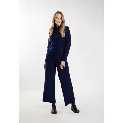 Abbildung von DREIMASTER Vintage Damen Strickhose XL / Marine 69% recyceltes Polyester 23% Polyacryl 6% Wolle 2% Elasthan
