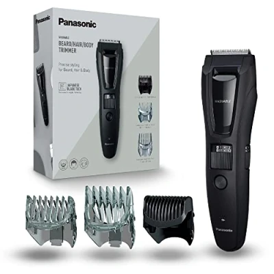 Abbildung von Panasonic ER GB61 K503 Trimmer für Herren, Bart und Kopf, 3 in 1, wiederaufladbar, Edelstahl, lange Batterielebensdauer, 39 Einstellungen, Zubehörteile im Lieferumfang enthalten, Schwarz/Silber
