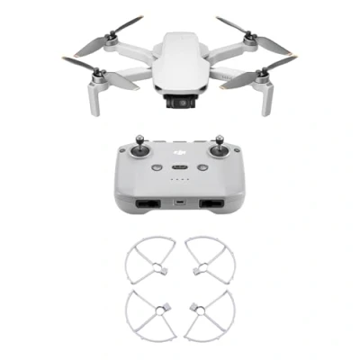Abbildung von DJI Mini 4K Bundle, Drohne mit UHD Kamera, unter 249 g, 3 Achsen Gimbal Stabilisierung, 10 km Videoübertragung, autom. Rückkehr, Windwiderstand, 1 Akku für 31 min Flugzeit