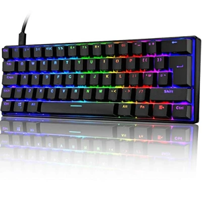 Abbildung von UK Layout 60% Mechanische Gaming Tastatur Typ C verkabelt 61 Tasten LED beleuchtete USB wasserdichte 14 Chroma RGB Hintergrundbeleuchtung Anti Ghosting für Computer/PC/ Lapto /MAC