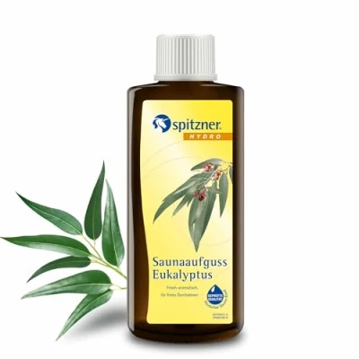 Abbildung von Spitzner Gesundheits Saunaaufguss Eukalyptus frisch intensiv 190 ml Saunaöl mit Minze Menthol, belebender erfrischender Saunaduft fördert tiefe Atmung