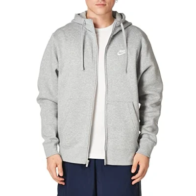 Abbildung von Nike Sportswear CLUB Hoodie Sweatjacke, Herren, Größe: 4XL T, Dark grey heather/matte silver/white