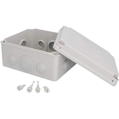Abbildung von UNITEC Aufputz Abzweigkasten, Abzweigdose, Installationsgehäuse, 175 x 151 95 mm, Spritzwasser und Staubschutz nach IP 65, schraubbarer Deckel , 175x151x95mm, grau