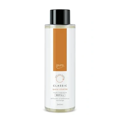 Abbildung von ipuro Classic Raumduft Nachfüllflasche VITALITÉ 240ml Raumerfrischer Rosmarin &amp; Ingwer, Zedernholz Patchouli Duft Nachfüller für Diffuser + Stäbchen Lufterfrischer Refill