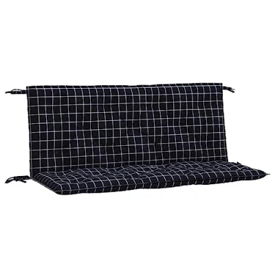 Abbildung von vidaXL Sitzauflage Gartenbank Auflagen 2 Stk. Schwarz Karomuster 120x50x7 cm Stoff, (2 St)