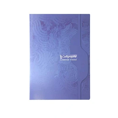 Abbildung von Clairefontaine 7493C Packung mit 10 Heften Calligraphe geheftet, DIN A4+ 24 x 32 cm, französische Lineatur, 48 Blatt, 70 g, farbig sortiert, 1 Pack