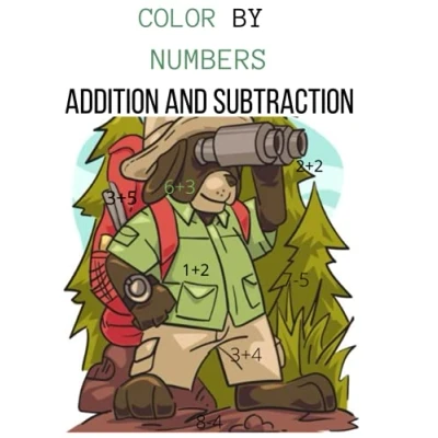 Abbildung von COLOR BY NUMBERS ADDITION AND SUBTRACTION: math coloring books for kids