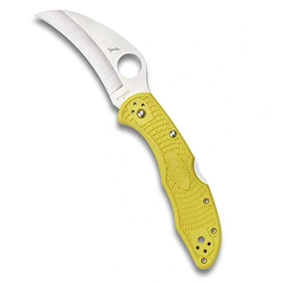 Abbildung von Spyderco, Taschenmesser, Tasman Salt 2 Lockback, Klinge: 7 cm, Rot, Klappmesser, Taschenclip, Satin Finish, gelb