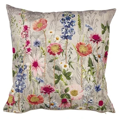 Abbildung von Mars &amp; More Kissen Bezug WILDBLUMEN Mohn mit Inlet 60 x 60cm Füllung Deko