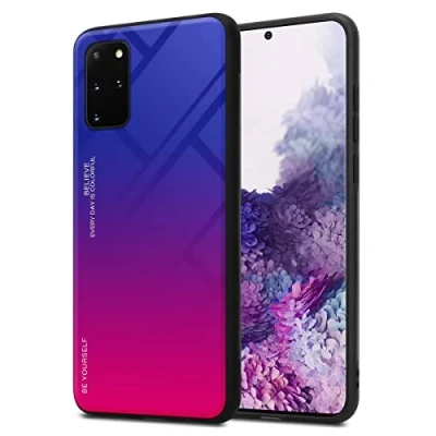 Abbildung von Cadorabo Hülle kompatibel mit Samsung Galaxy S20 Plus Schutzhülle TPU Silikon Case Glas Slim Kratzfest Weiche Gummi Rundumschutz für in Schwarz