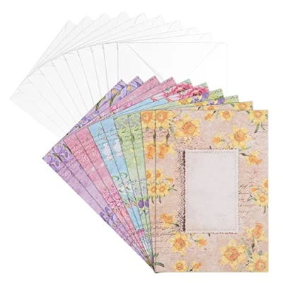 Abbildung von Ideen mit Herz Grußkarten Set Umschlägen 10 Motiv Karten blanko bunt neutral Ideal für Glückwünsche zum Geburtstag, Hochzeit, uvm. Din B6 (Blumenwelt 02)