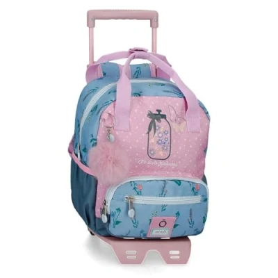 Abbildung von Enso We Love Flowers Kleiner Rucksack mit Trolley, Rosa, 23 x 28 10 cm, Polyester, 6,44 l, Trolley