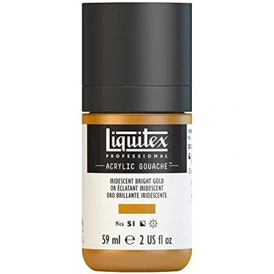 Abbildung von Liquitex 2059234 &#039;Liquitex Professional Acrylic Gouache, Acrylfarbe mit Gouache Eigenschaften, Lichtecht, wasserfest, 59ml Dosier Flasche Irisierendes Helles Gold