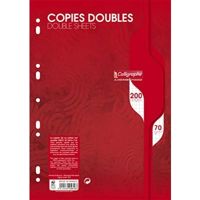 Abbildung von Clairefontaine 5616AMZC Packung mit 2x 100 Kanzleibogen Calligraphe, 70g, DIN A4 21x29,7 cm, kariert, 1 Pack