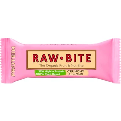 Abbildung von Cruncy Mandel Bio Protein Stick, 45 g, Rawbite
