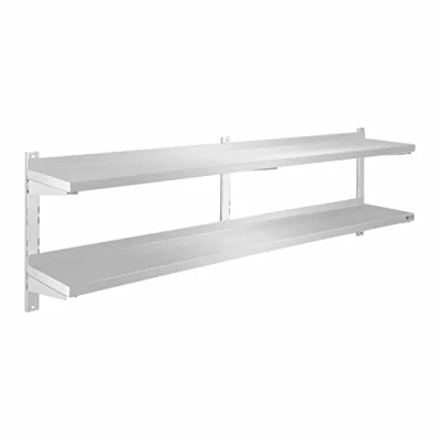 Abbildung von Royal Catering Hängeregal Gastro doppeltes Regal Wandbord Wandregal Konsole Edelstahl 180 cm 35