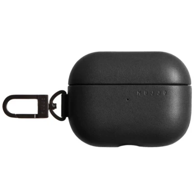 Abbildung von MUJJO Echelon Leather AirPods Pro (1 &amp; 2) Hülle Schwarz AP 001 BK