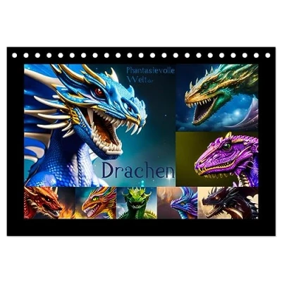 Abbildung von Phantasievolle Welt der Drachen (Tischkalender 2025 DIN A5 quer), CALVENDO Monatskalender
