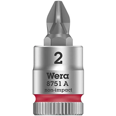 Abbildung von Wera 05003351001 8751 A Ph Zyklop Bitnuss mit 1/4&quot; Antrieb, Rot, 2 x 28 mm