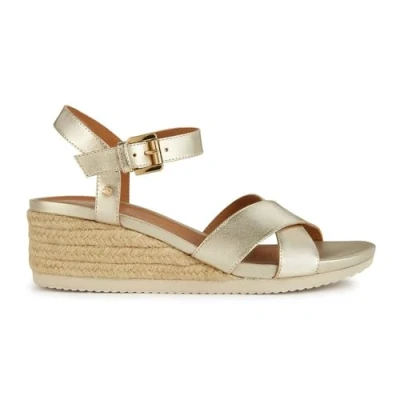 Abbildung von Geox D Ischia Corda Keilsandalette, Damen, Größe: 36, Light gold Schuhe