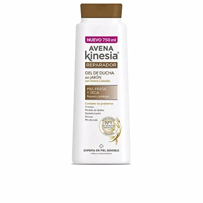 Abbildung von Avena Kinesia Gel de Baño Reparador Formulado sin Jabón con 100% Natural, Ideal para Piel Seca y Sensible Botella 750 ml