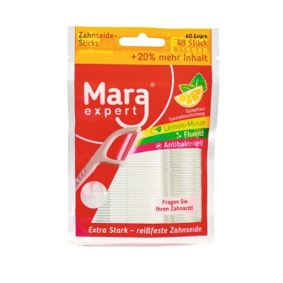 Abbildung von Mara Expert Zahnseide Sticks 40 Stück im Zip Beutel