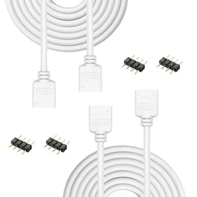 Abbildung von Aroidful 2 Stück LED Verlängerungskabel 4 polig Strip Verbinder 5m Verlängerung Anschluss Kabel geeignet für 5050/3528 RGB Leiste Streifen