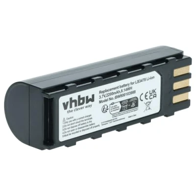 Abbildung von vhbw 1x Akku Ersatz für Symbol BTRY LS34IAB00 00, 21 62606 01, KT BTYMT 01R Barcodescanner POS (2200 mAh, 3,7 V, Li Ion)