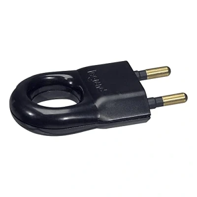 Abbildung von Legrand Plug keine Erde 6 A mit Ring, One Size, Schwarz