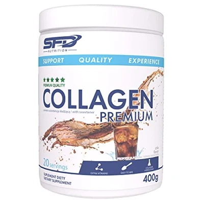Abbildung von SFD Collagen Premium Komplex 400g je Behälter Pulver Kollagen MSM Vitamin C Hyaluron Protein Nahrungsergänzungsmittel (Cola, 1x400g)