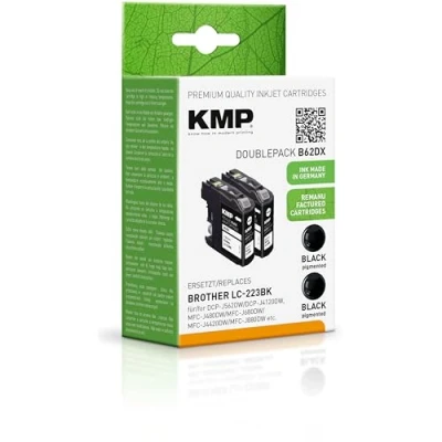 Abbildung von KMP Druckerpatronen B62DX schwarz kompatibel zu brother LC223BK, 2er Set