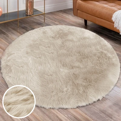 Abbildung von Home affaire Hochflor Teppich &quot;Valeria Fellteppich kuschelig&quot;, rund, Kunstfell, weiche Teppiche, Wohnzimmer, Schlafzimmer, Esszimmer