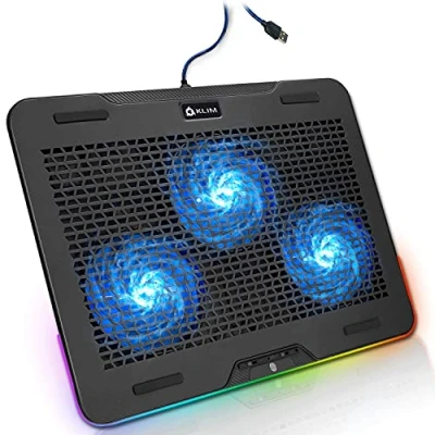 Abbildung von KLIM Aurora + Laptop RGB Kühler 11 bis 17 Zoll Gaming Kühlung USB Lüfter Stabil und leise Mac PS4 kompatibel Neuheit