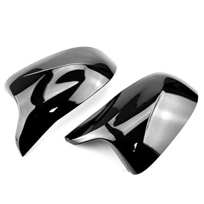 Abbildung von beabadoobee Auto Rückansicht Seitenspiegel Abdeckung Trim for BMW F25 X3 F26 X4 F15 X5 F16 X6 2014 2015 2018 helle schwarz Carbon Faser Stil Spiegelabdeckungen (Color : Piano Black)