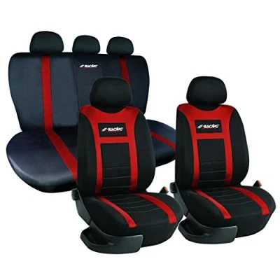 Abbildung von Simoni Racing CSR/HR V Sitzschonbezug rot/schwarz Textil vorne und hinten
