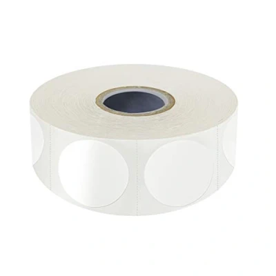 Abbildung von 1500 Stück 2,5 cm Markierungspunkte Klebepunkte weiss Aufkleber Etiketten mit Perforationslinie auf einer Rolle zur farblichen Kodierung