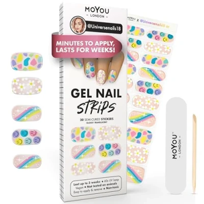 Abbildung von MOYOU LONDON Halbgehärtete UV Gel Strips 20 Stück Nagelfolien Härtend für Maniküre in Salonqualität universenails18 01
