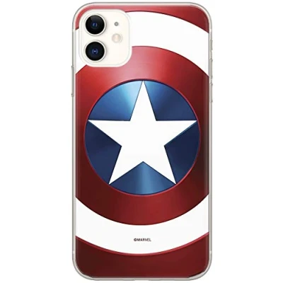 Abbildung von ERT GROUP Handyhülle für Apple iPhone 11 Original und offiziell Lizenziertes Marvel Muster Captain America 025 optimal an die Form des Handy angepasst, hülle aus TPU