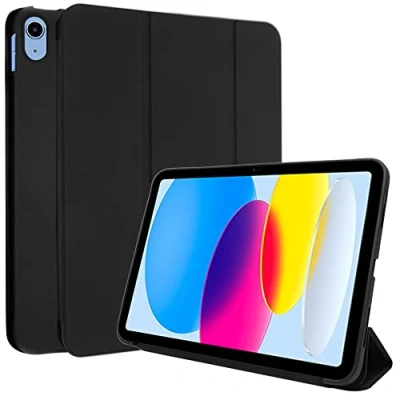 Abbildung von TECHGEAR Smart Case iPad 10 2022 10. Generation hülle (10.9 Zoll) Schlanke Trifold Schutzhülle Ständer [Automatische Ruhe/Aufwachfunktion] Schwarz