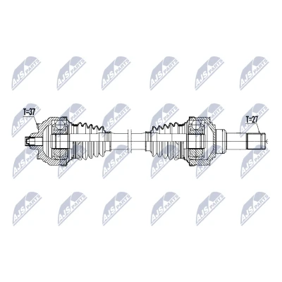 Abbildung von NTY NPW BM 229 Antriebswelle Hinterachse rechts 767mm Automatikgetriebe